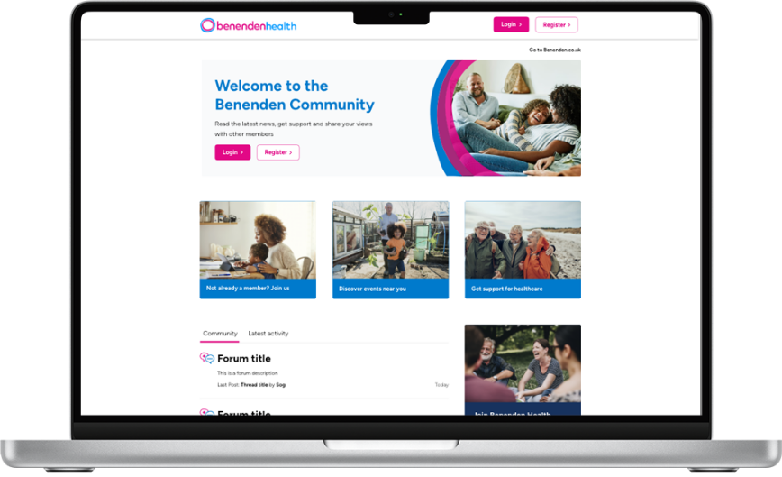 Benenden Health custom community design preview